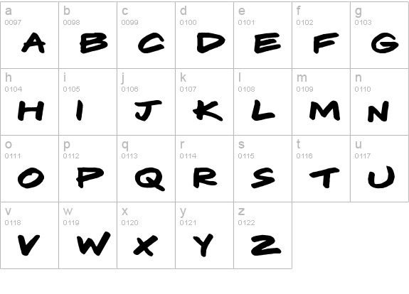 Komix lowercase a-z preview