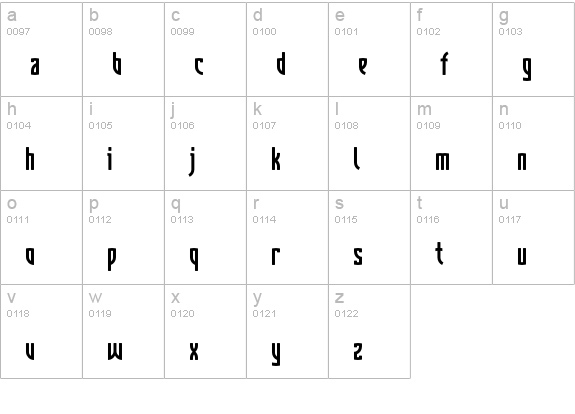 Komunique-Bold lowercase a-z preview