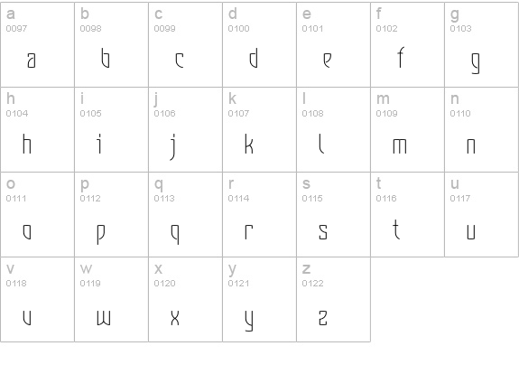 Komunique-Light lowercase a-z preview