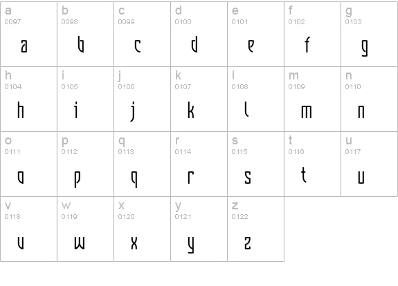 Komunique-Regular lowercase a-z preview
