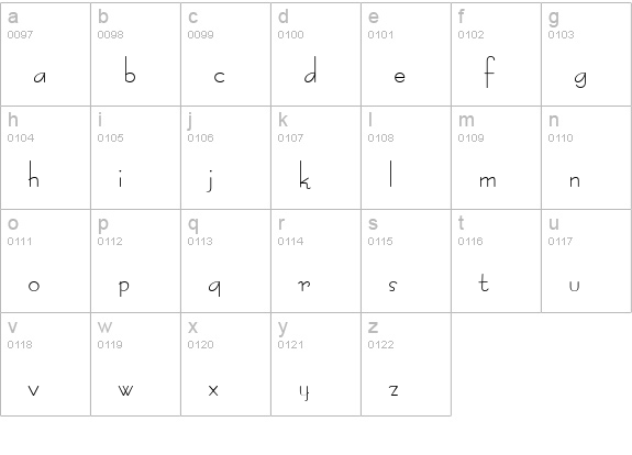 Konkord-Retro  lowercase a-z preview