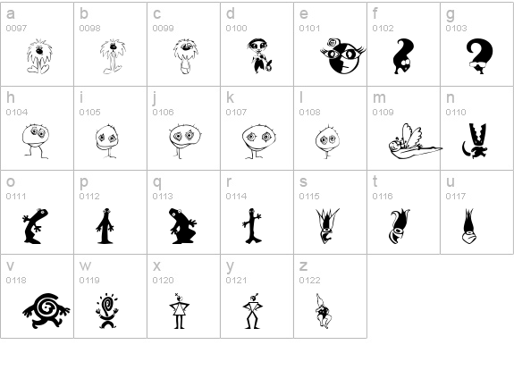 Kooksters lowercase a-z preview