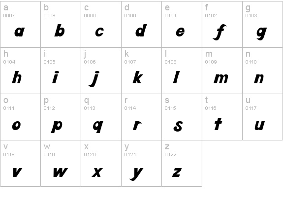 Kool Beans lowercase a-z preview
