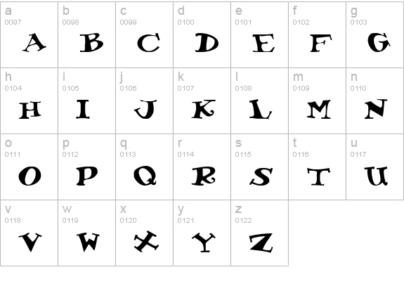 KoolKapsDisplayHvy lowercase a-z preview