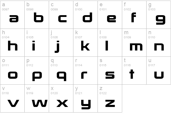 Korataki lowercase a-z preview