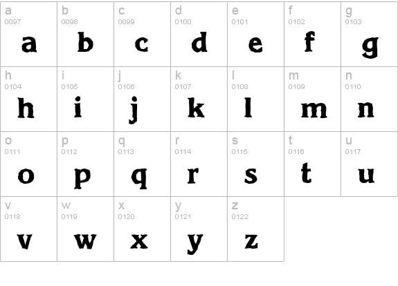 KorinthAntique-Xbold-Regular lowercase a-z preview