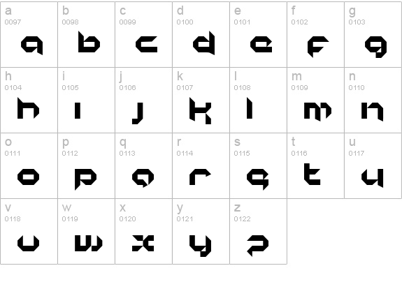korunishi lowercase a-z preview