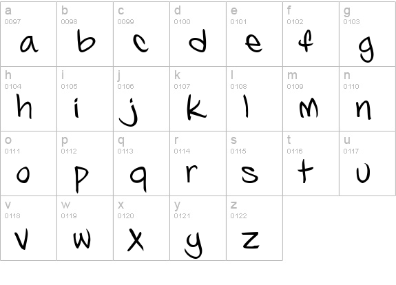 Kosal says hy lowercase a-z preview
