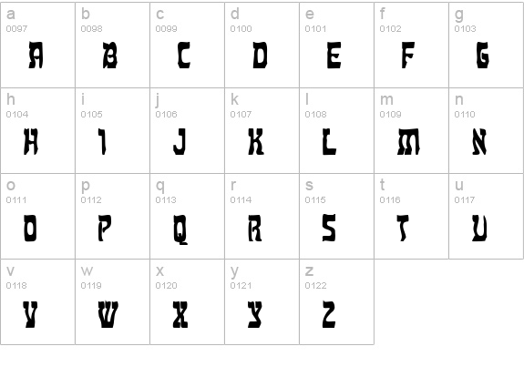 Kosher Bold lowercase a-z preview