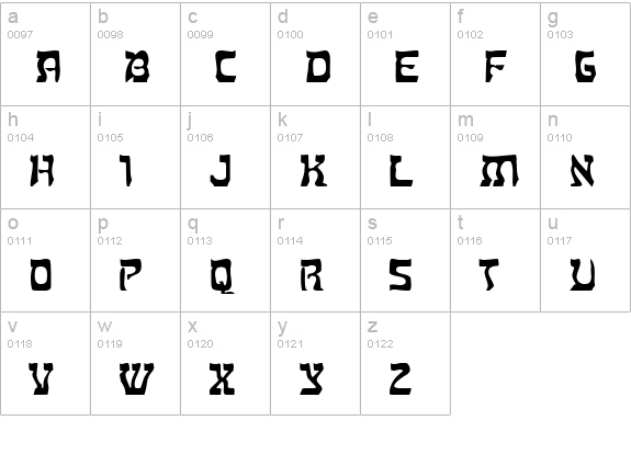 Kosher Extended Normal lowercase a-z preview