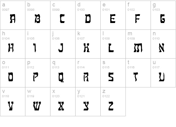 Kosher Wide Normal lowercase a-z preview