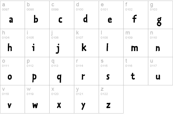 Kosmik-BoldOne lowercase a-z preview