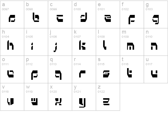Kosmonaut lowercase a-z preview