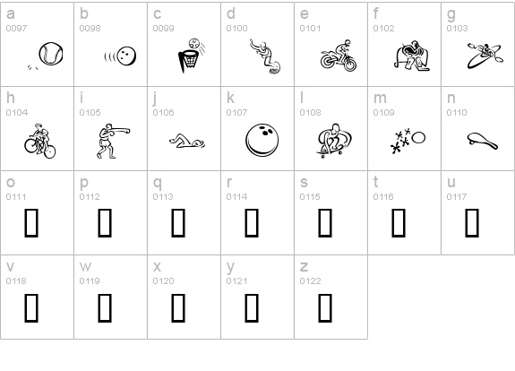 KR All Sport lowercase a-z preview