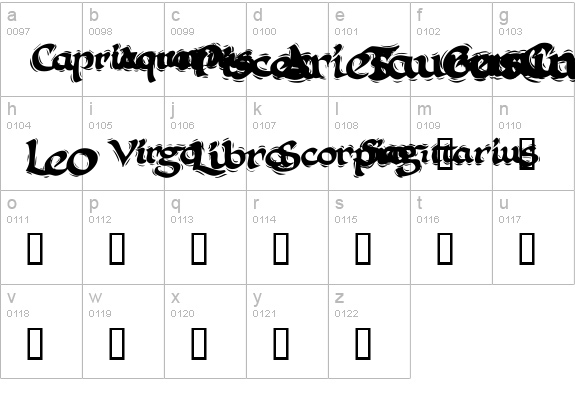 KR Astro 1 lowercase a-z preview