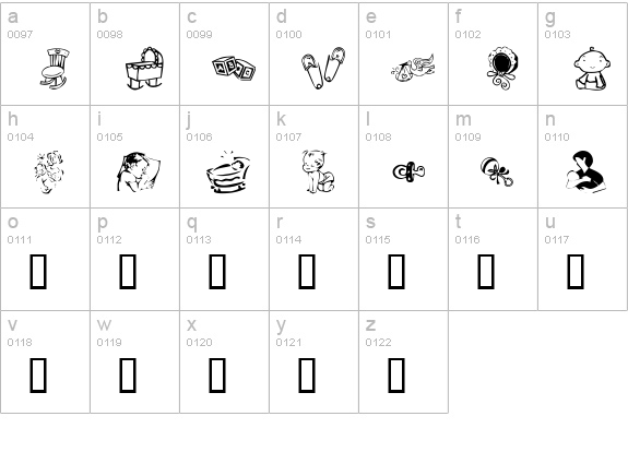 KR Baby Love lowercase a-z preview
