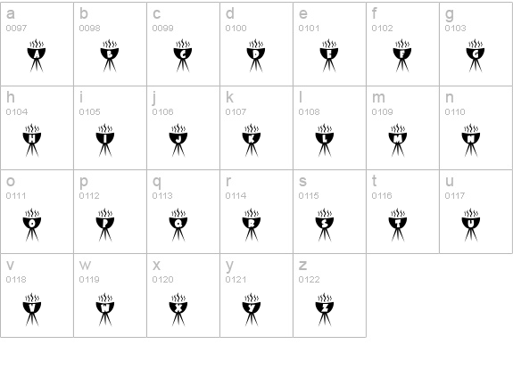 KR BBQ lowercase a-z preview