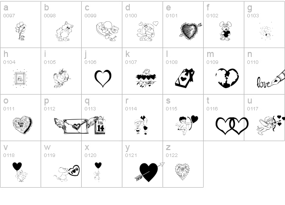 KR Be Mine lowercase a-z preview