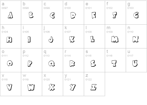 KR Bite Me lowercase a-z preview