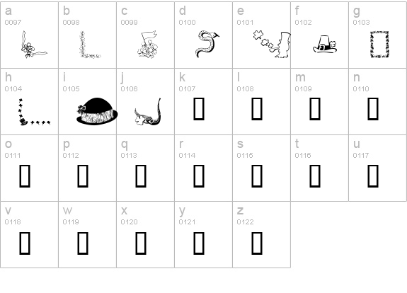 KR Bits O'Shea lowercase a-z preview