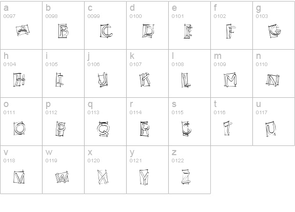 KR Boxy lowercase a-z preview