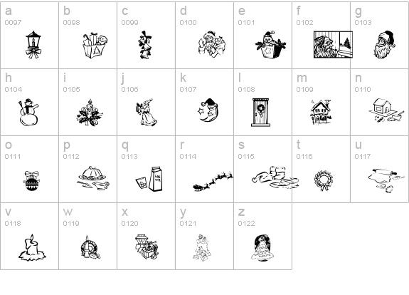 KR Christmas Dings 2004 Three lowercase a-z preview