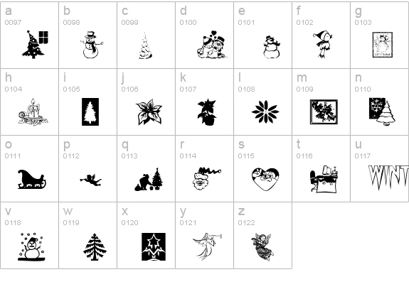 KR Christmas Time lowercase a-z preview
