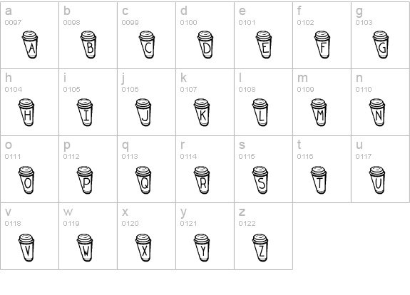 KR Coffee To Go lowercase a-z preview