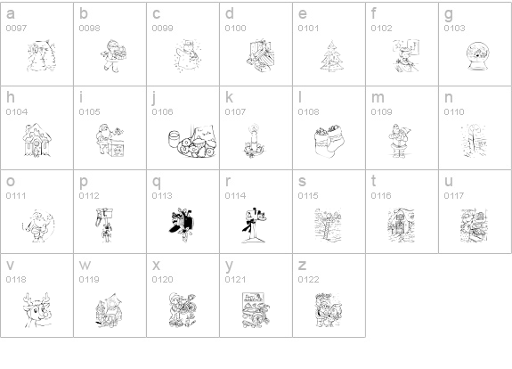 KR Color Me Christmas 2002 lowercase a-z preview