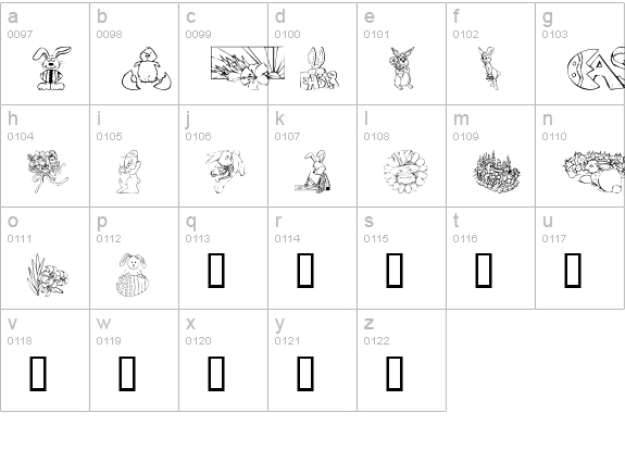 KR Easter No 2 lowercase a-z preview