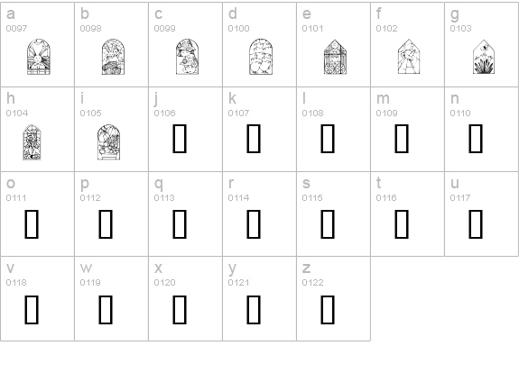 KR Easter Windows lowercase a-z preview