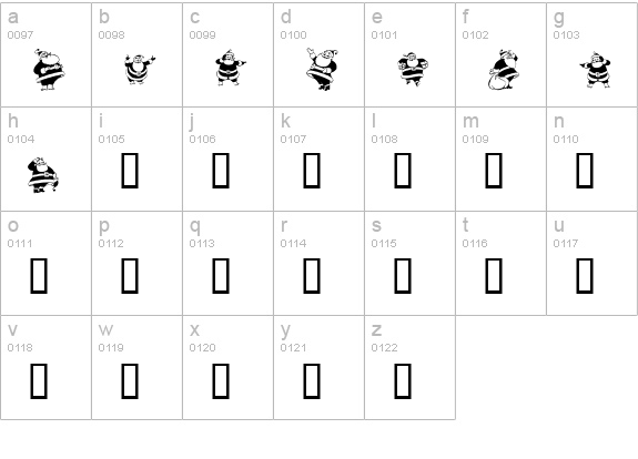 KR Eight Santas lowercase a-z preview