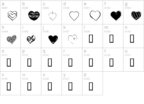 KR Heartfelt lowercase a-z preview