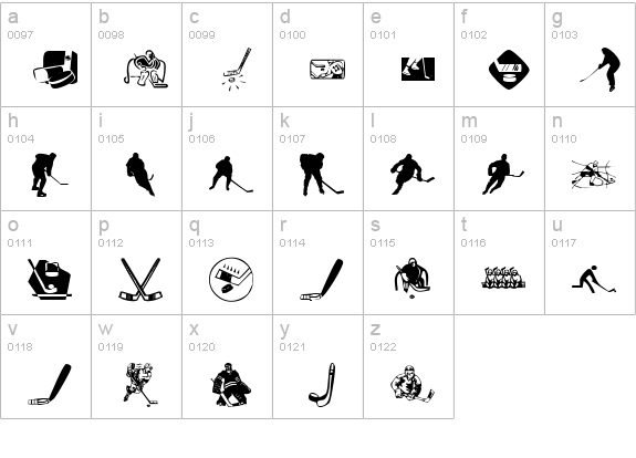 KR Hockey Dings lowercase a-z preview