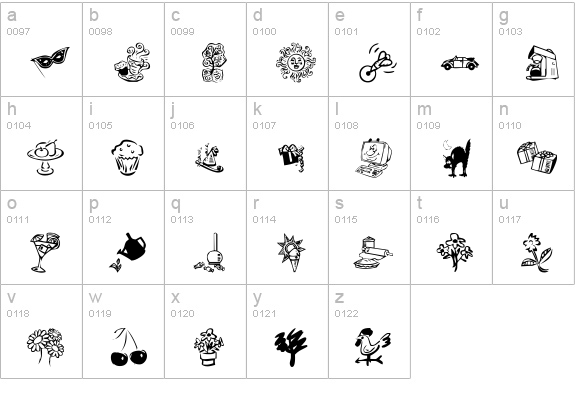 KR Katlings Three lowercase a-z preview