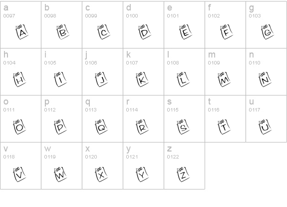 KR Lil Note lowercase a-z preview