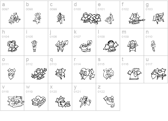 KR Love Angels lowercase a-z preview