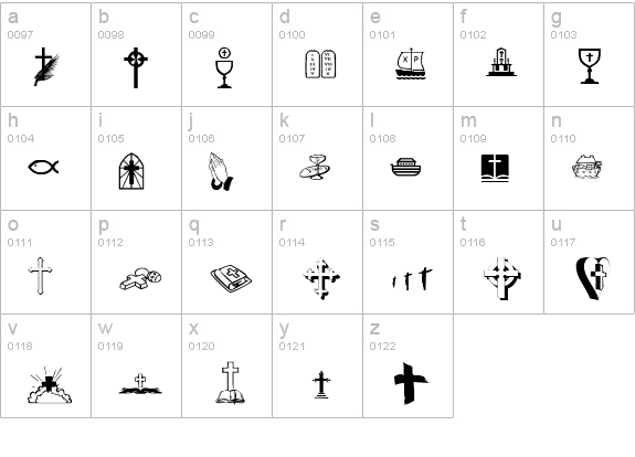 KR Lynda's Christian Dings lowercase a-z preview
