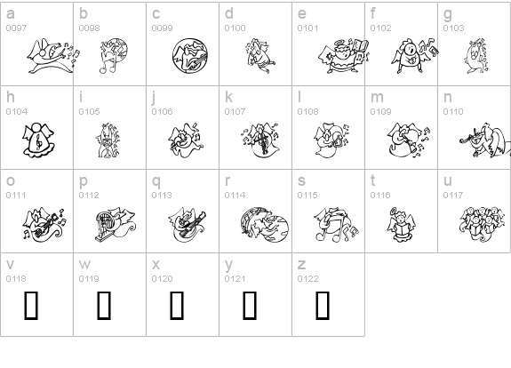 KR Music Angels lowercase a-z preview