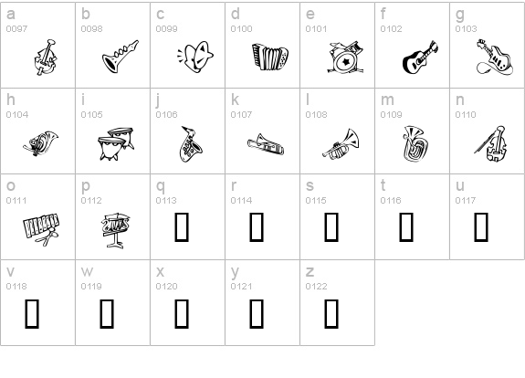 KR Music Class lowercase a-z preview