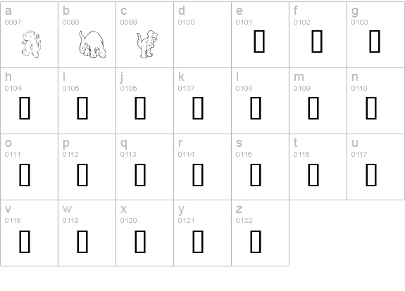 KR Nicky's Dinos lowercase a-z preview