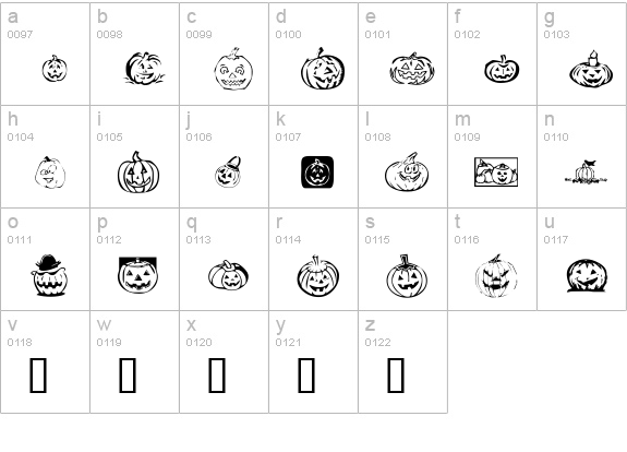 KR Pick A Pumpkin lowercase a-z preview