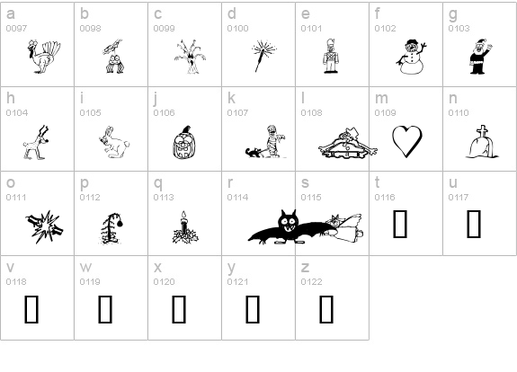 KR Silly Art Holiday lowercase a-z preview