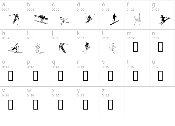 KR Ski lowercase a-z preview