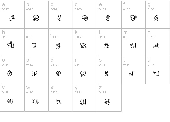 KR Snowflake 2 lowercase a-z preview