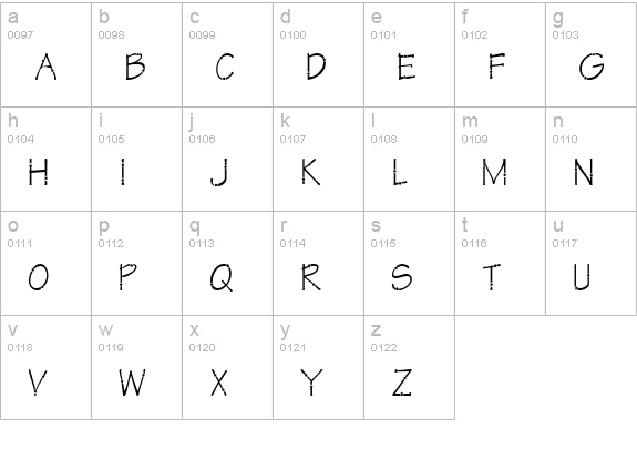 KR Star Letters lowercase a-z preview