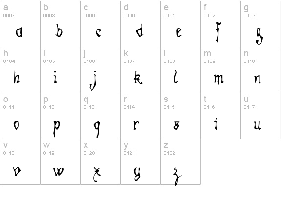 Kracklite lowercase a-z preview