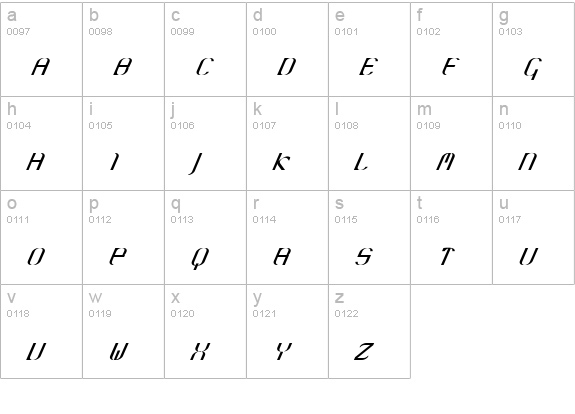 KraneCompressed lowercase a-z preview