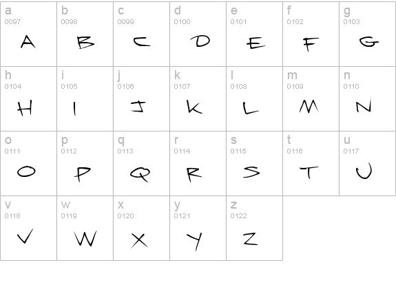 Krazy Nights lowercase a-z preview