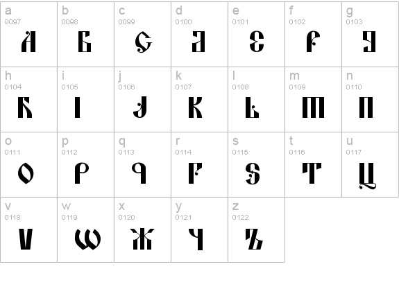 Kremlin Alexander Bold lowercase a-z preview